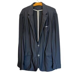 Men's Navy Pinstripe Blazer - Classic Sport Coat